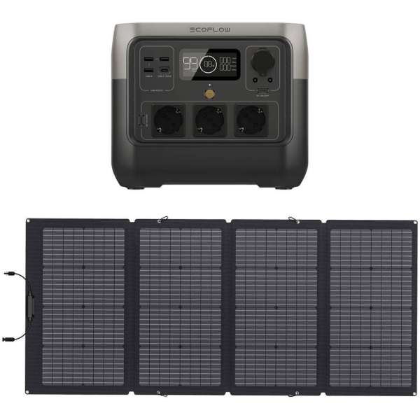 Kit solar camper EcoFlow River 2 Pro 768Wh con panel solar portátil de 220W