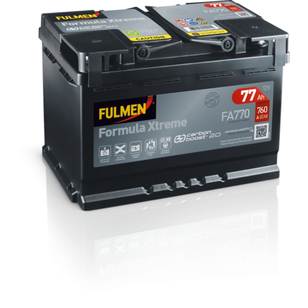 Batería Fulmen FA770 Formula Xtreme. 12V - 77Ah/760A (EN) Caja L3 (278x175x190mm)