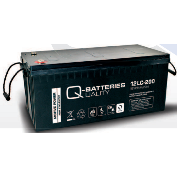 Batería Qbatteries 12LC-200 Agm Deep Cycle Battery. Tecnología AGM. 12V - 214Ah (522x240x219mm)