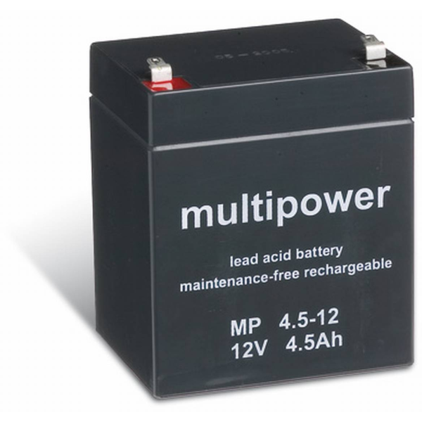 Batería Multipower MP4.5-12 . Tecnología AGM. 12V - 4.5Ah (90x70x107mm)
