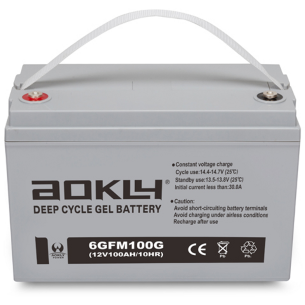Batería Aokly 6GFM100G Gel Vrla. Tecnología GEL. 12V - 100Ah (330x172x214mm)