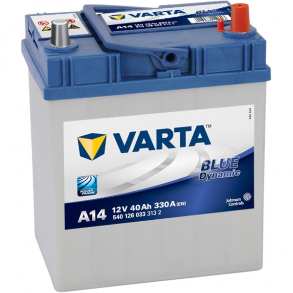 Batería Varta Blue Dynamic A14. 12V - 40Ah/330A (EN) Caja B19 (187x127x227mm)