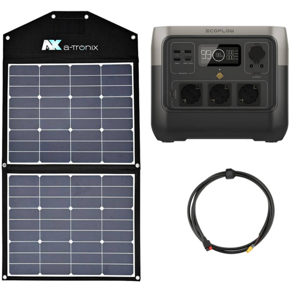 Kit solar camper EcoFlow River 2 Pro 768Wh con panel solar portátil de 90W