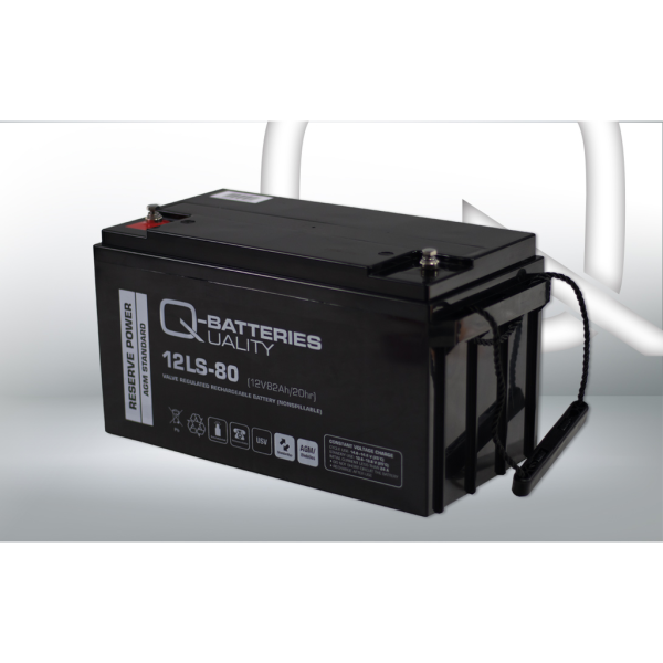 Batería Qbatteries 12LS-80 Agm Standard. Tecnología AGM. 12V - 82Ah (350x167x180mm)