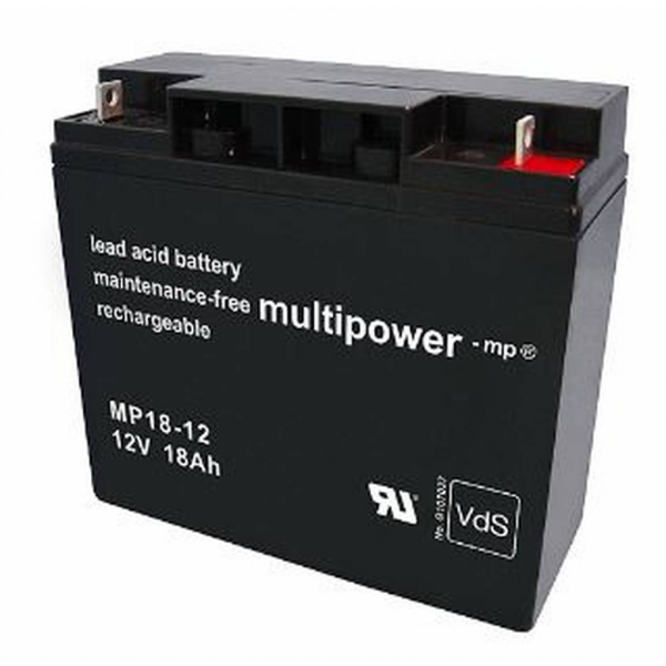 Batería Multipower MP18-12 . Tecnología AGM. 12V - 18Ah (181x76x167mm)