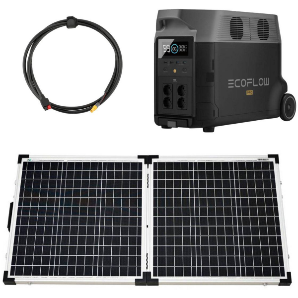 Kit estación de energía portátil 100W EcoFlow Delta Pro 3600Wh con panel solar plegable