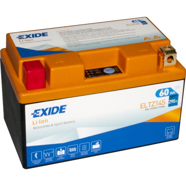 Batería Exide-Litio ELTZ14S. 12V - 5Ah/290A (EN) (150x87x93mm)