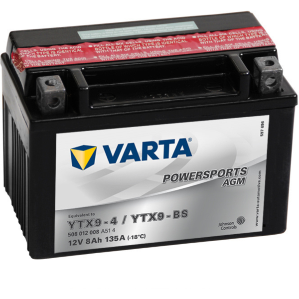 Batería Varta YTX9-4/YTX9-BS Motocicleta. 12V - 8Ah (152x88x106mm)