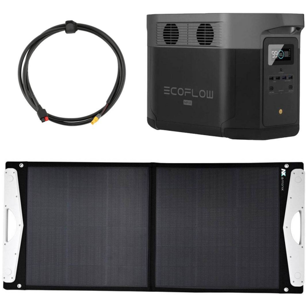Kit solar camper EcoFlow Delta Max 1600 1612Wh con panel solar portátil de 100W y USB
