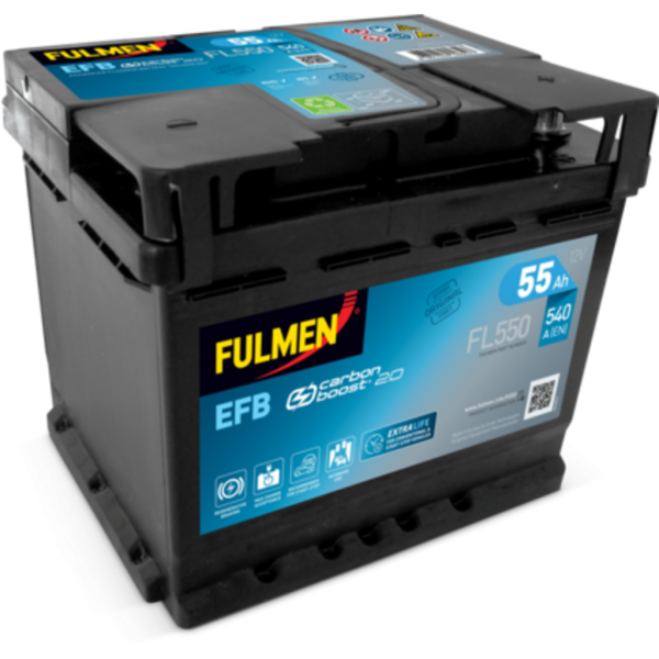 Batería Fulmen FL550 Start-Stop Efb. Tecnología EFB. 12V - 55Ah/480A (EN) Caja L1