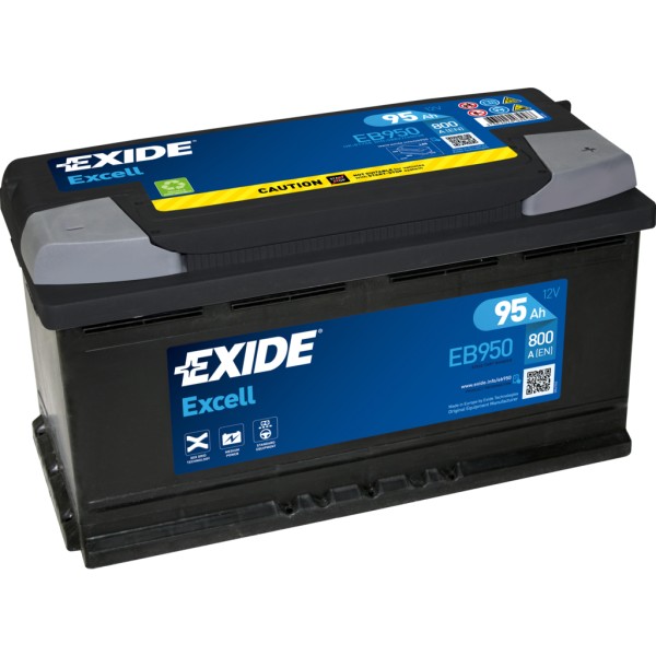 Batería Exide EB950 Excell. 12V - 95Ah/800A (EN) Caja L5 (353x175x190mm)