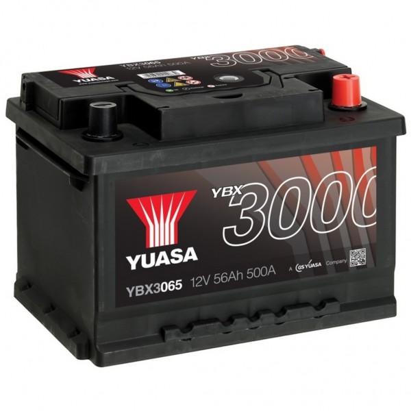 Batería Yuasa Smf YBX3065. 12V - 56Ah/500A (EN) Caja LB2 (243x175x175mm)
