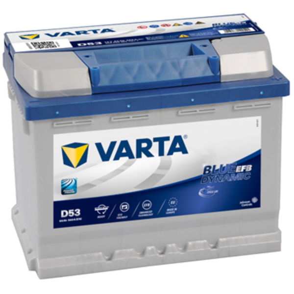 Batería Varta Blue Dynamic Efb D53. 12V - 60Ah/560A (EN) Caja L2 (242x175x190mm)