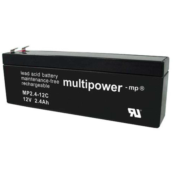 Batería Multipower MP2.4-12C . Tecnología AGM. 12V - 2.4Ah (178x34x66mm)