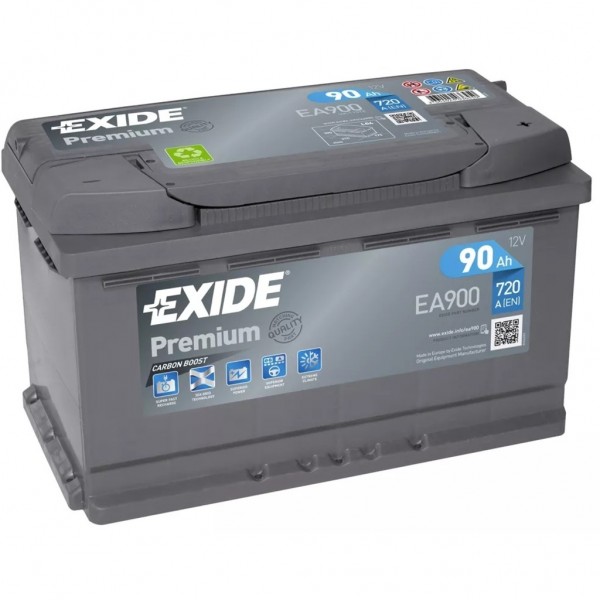 Batería Exide Premium EA900. 12V - 90Ah/720A (EN) Caja L4 (315x175x190mm)