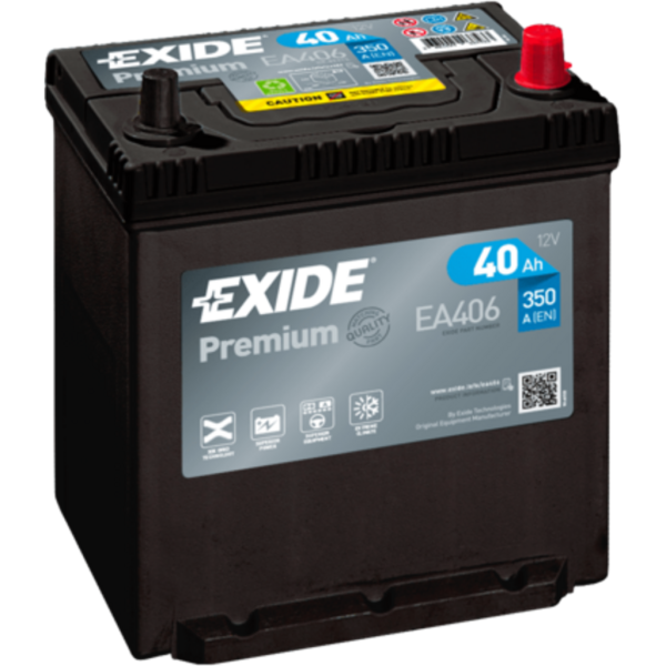 Batería Exide EA406 Premium. 12V - 40Ah/350A (EN) Caja B19 (187x127x220mm)