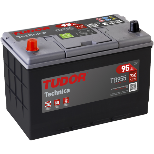 Batería Tudor TB955 Technica. 12V - 95Ah/760A (EN) Caja M27 (306x173x222mm)