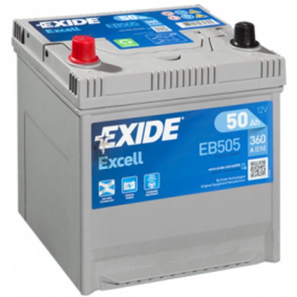 Batería Exide EB505 Excell. 12V - 50Ah/360A (EN) Caja D20