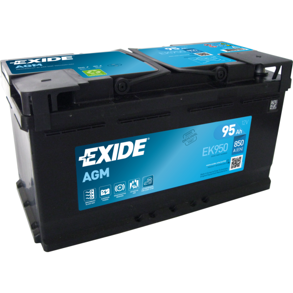 Batería Exide EK950 Agm. Tecnología AGM. 12V - 95Ah/850A (EN) Caja L5