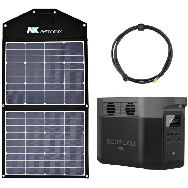 Kit solar camper EcoFlow Delta Max 1600 1612Wh con panel solar portátil de 90W