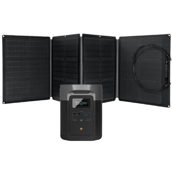 Kit solar camper EcoFlow Delta Max 2000 de 2016Wh con panel solar portátil de 160W
