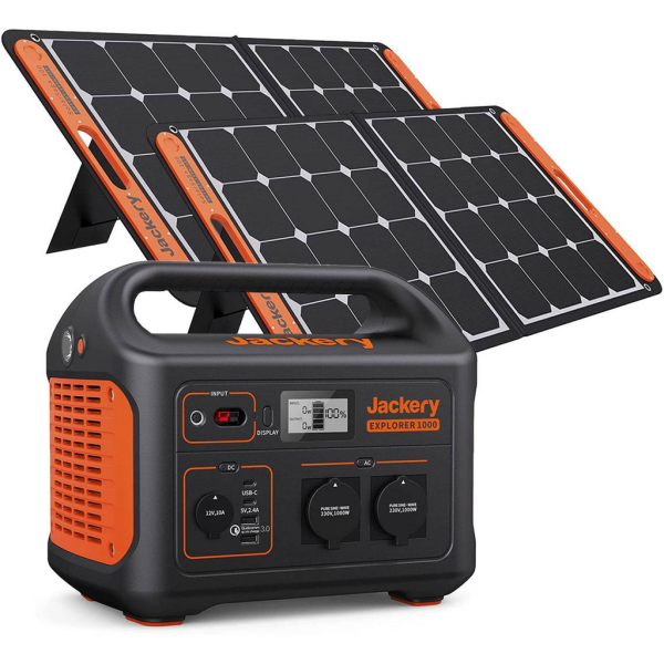 Kit solar camper Jackery Explorer 1000 1002W con 2 paneles solares plegables SolarSaga 100W