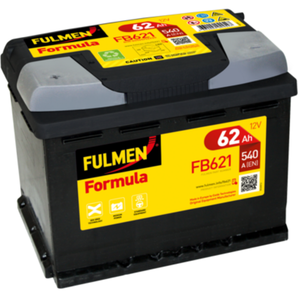 Batería Fulmen FB621 Formula. 12V - 62Ah/540A (EN) Caja L2