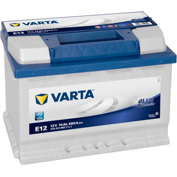 Batería Varta Blue Dynamic E12. 12V - 74Ah/680A (EN) Caja L3 (278x175x190mm)