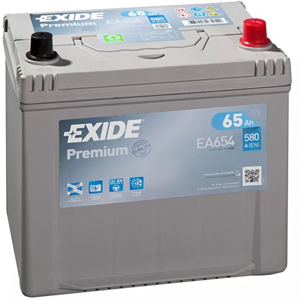Batería Exide Premium EA654. 12V - 65Ah/580A (EN) Caja D23 (230x173x222mm)