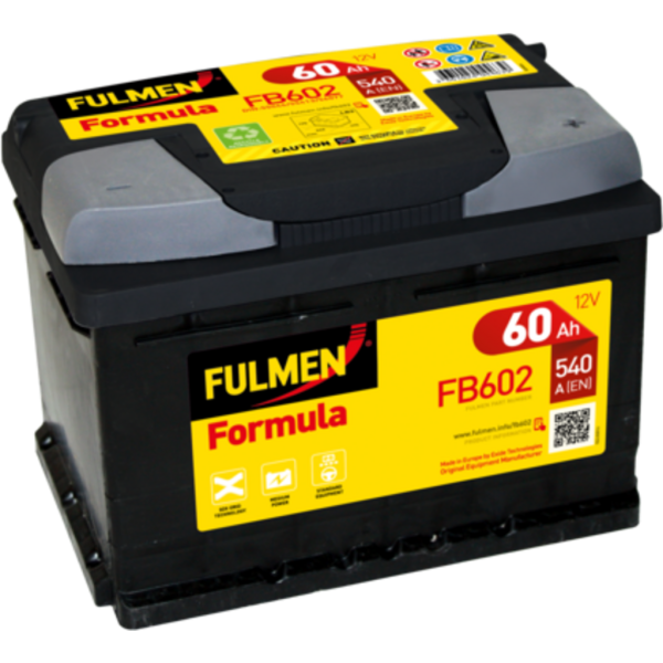 Batería Fulmen FB602 Formula. 12V - 60Ah/540A (EN) Caja LB2 (242x175x175mm)