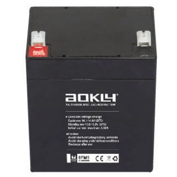 Batería Aokly 6FM5 Agm Vrla Battery. Tecnología AGM. 12V - 5Ah (90x70x102mm)