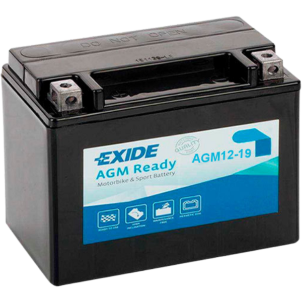 Batería Exide AGM12-19 Moto 12V Agm Ready. Tecnología AGM. 12V - 18Ah/270A (EN) (175x90x155mm)