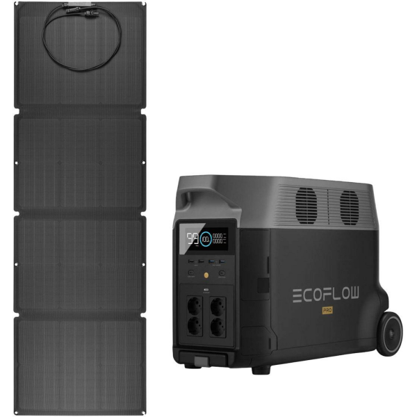 Kit estación de energía portátil 400W EcoFlow Delta Pro 3600Wh con panel solar plegable