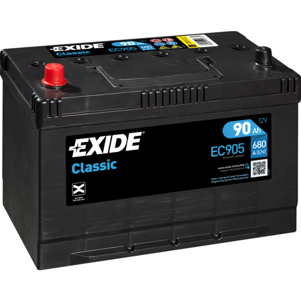 Batería Exide-Classic EC905 Classic. 12V - 90Ah/680A (EN) Caja D31