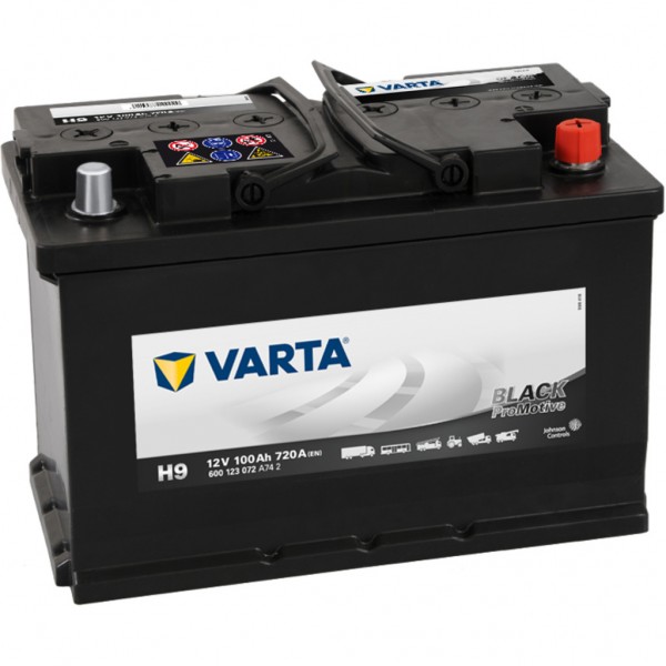 Batería Varta H9 Promotive Black. 12V - 100Ah/720A (EN) 600 123 072 A74 2 (313x175x205mm)
