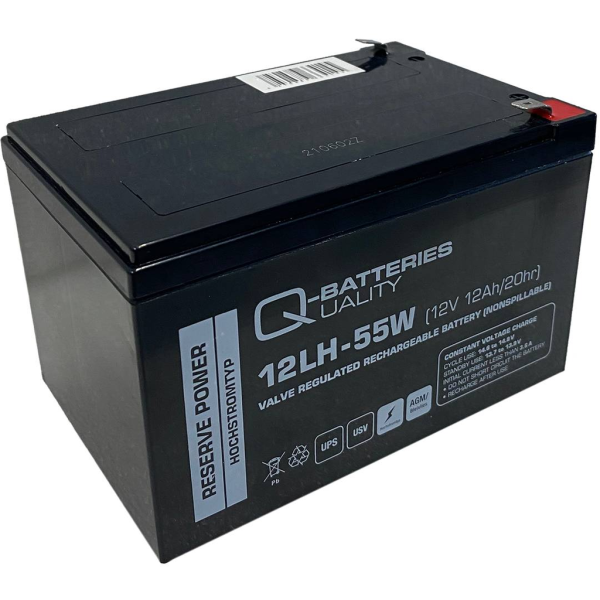 Batería Qbatteries 12LH-55W Agm High Yield. Tecnología AGM. 12V - 12Ah (151x98x100mm)