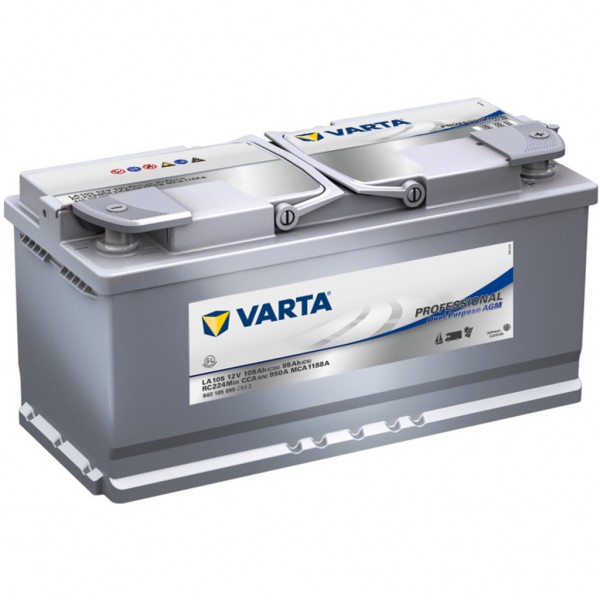 Batería Varta LA105 Dual Purpose Agm. 12V - 105Ah/950A (EN) Caja L6 (393x175x190mm)
