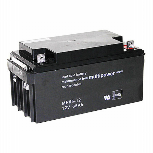 Batería Multipower MP65-12 . Tecnología AGM. 12V - 65Ah (350x166x174mm)