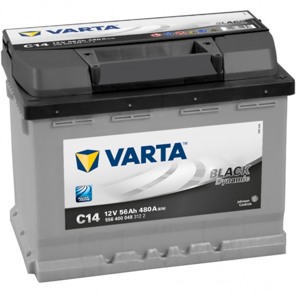Batería Varta Black Dynamic C14. 12V - 56Ah/480A (EN) Caja L2 (242x175x190mm)