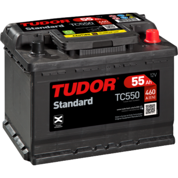 Batería Tudor TC550 Standard. 12V - 55Ah/460A (EN) Caja L2