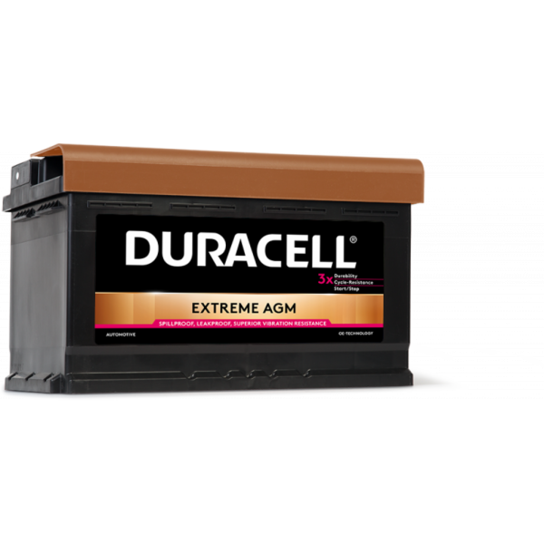 Batería Duracell DE80AGM Extreme Agm. Tecnología AGM. 12V - 80Ah/800A (EN) Caja L4