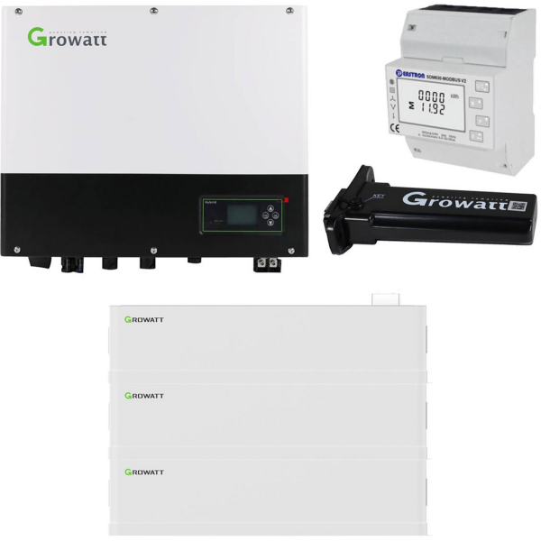 Kit inversor híbrido Growatt SPH3600 3.6 kW con batería AXE 15.0L