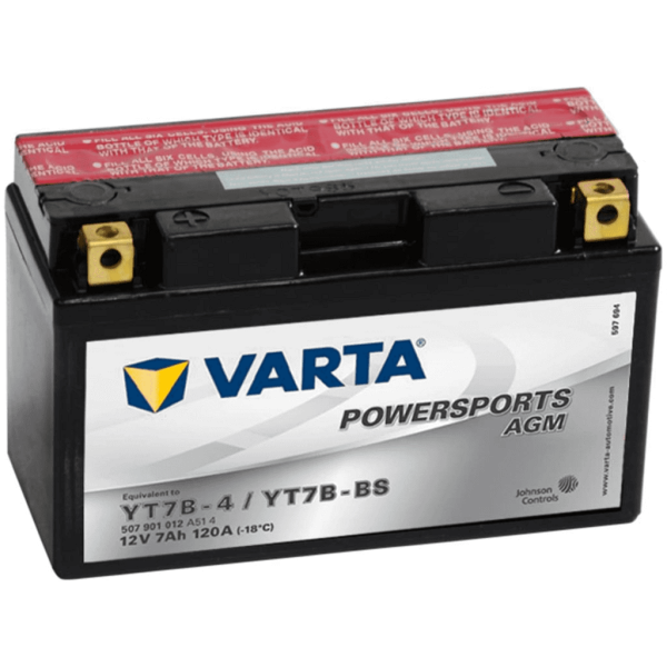 Batería Varta YT7B-4/YT7B-BS Motocicleta. 12V - 7Ah (150x66x94mm)