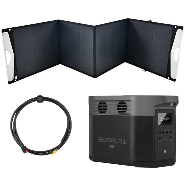 Kit solar camper EcoFlow Delta Max 1600 1612Wh con panel solar portátil de 200W USB