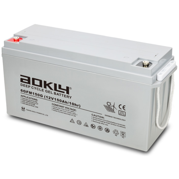 Batería Aokly 6GFM150G Gel Vrla. Tecnología GEL. 12V - 150Ah (483x170x240mm)