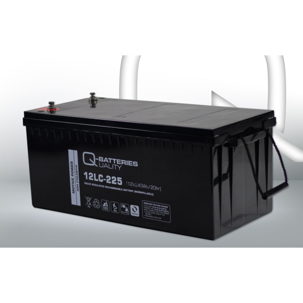 Batería Qbatteries 12LC-225 Agm Deep Cycle Battery. Tecnología AGM. 12V - 243Ah (522x240x223mm)