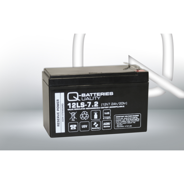 Batería Qbatteries 12LS-7.2-F2 Agm Standard. Tecnología AGM. 12V - 7,2Ah (151x65x94mm)