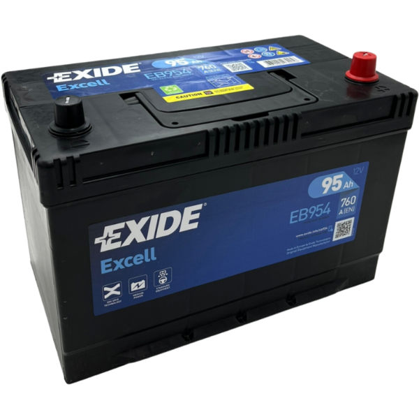 Batería Exide EB954 Excell. 12V - 95Ah/760A (EN) Caja M27 (306x173x222mm)