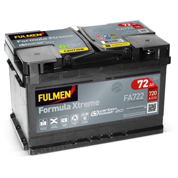 Batería Fulmen FA722 Formula Xtreme. 12V - 72Ah/720A (EN) Caja LB3 (278x175x175mm)