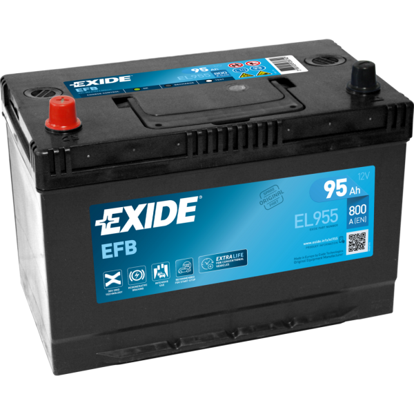 Batería Exide EL955 Efb. Tecnología EFB. 12V - 95Ah/800A (EN) Caja D31
